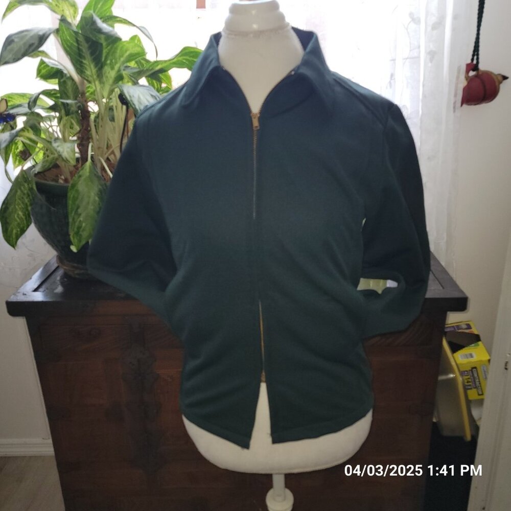 Riverside Perma-Press Womans Full Zip Long Sleeve Work Jacket Size 8 Dk Green - Picture 4 of 9
